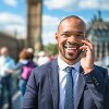 International businessman talking on his cell phone